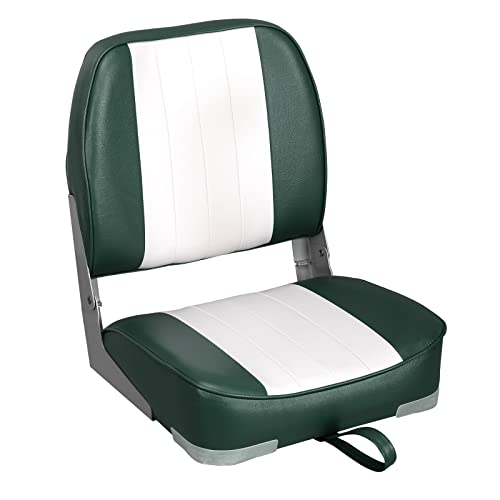 Leader Accessories Deluxe Folding Marine Boat Seat (White/Green) #TOP23