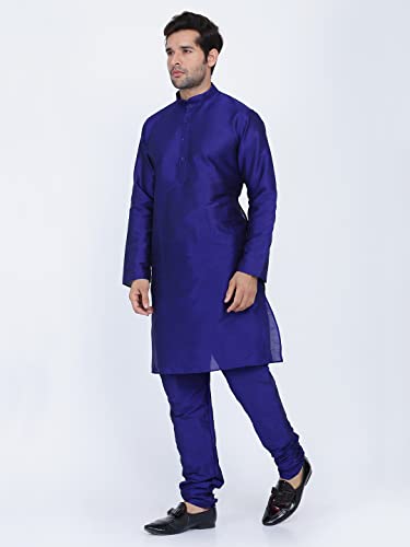 Image of Royal Kurta Men's Silk Blend Kurta & Churidaar Pyjama Set