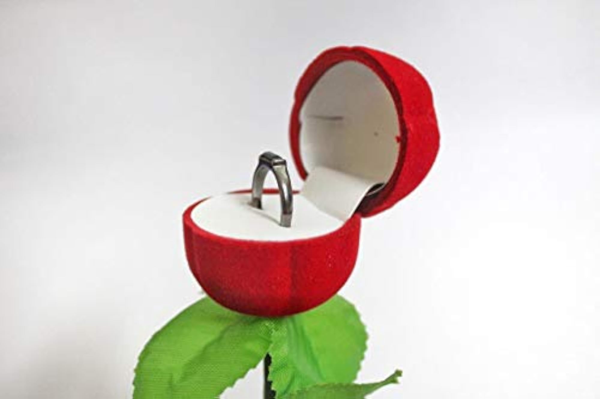 Wooden Ring Box with Red Velvet, Valentine's Gift