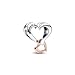 PANDORA Two-tone Openwork Infinity Heart Charm - Gift for Her - Compatible Moments Rose & Sterling Silver - With Gift Box