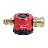 HVAC Brazing Nitrogen Purge Tool with PURGE & BRAZE Modes Adjustable Nitrogen Flow Regulator 1/4 Inch Flare Fitting Durable Brass for HVAC Brazing and AC Repair Red