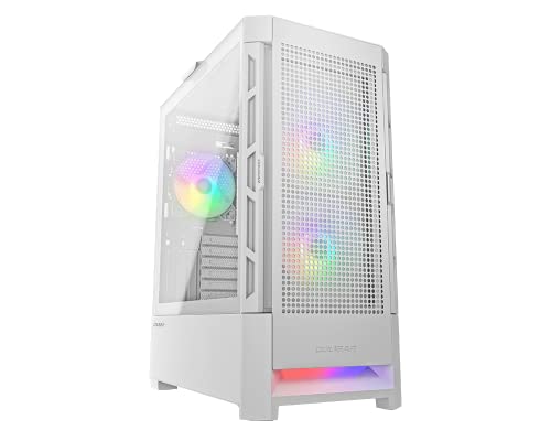 RGB | Airface ECO 奥行き375mmのコンパクトなミドルタワーPCケース、COUGAR「AIRFACE Vanguard COUGAR AIRFACE RGB ホワイト PCケース