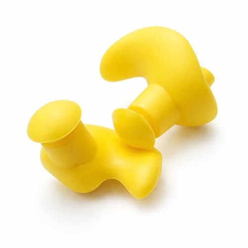 Image of James HealthPlus 1 Pair Waterproof Silicone Earplugs Soft Texture Portable Ear Plugs for Swimming Water Sports with Storage Box (Yellow)