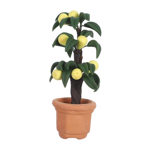 TOYANDONA Miniature Dollhouse Pear Tree: 1:12 Scale DIY Fake Tree Model Simulated Potted Plant For Fairy Garden Decoration Accessories
