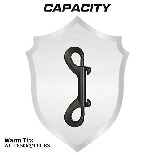 Double Ended Snap Hooks Bolt Snaps Heavy Zinc Alloy Multipurpose Double Sided Clips Chain Metal Clip Key Holder Black Snap Hooks For Water Bucket Dog Leash Feed Buckets (8 Pieces, 3.5 Inches) #TOP6