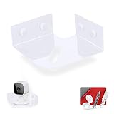 BRAINWAVZ Small Metal Corner Shelf for Security Cameras, Baby Monitors, Speakers, Home Decor & More Universal Shelf Adhesive & Screw-in Wall Mount (White)