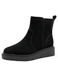 Tamaris Comfort bottines femme cuir avec fermeture éclair, Black Suede, 38 EU