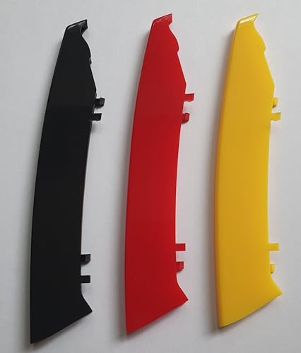 BizTech ® - Insertos de rejilla con clip compatibles con BMW Serie 3 2003-2008 E90 E91 Pre-LCI 12 barras de capó cubierta de rayas de riñón, colores de la bandera alemana