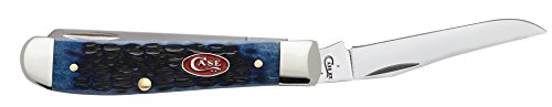 Image of Case WR XX Pocket Knife Navy Blue Jigged Bone Mini Trapper Item #7321 - (6207 SS) - Length Closed: 3 1 /2 Inches