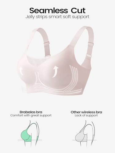Wireless Bras for Women (34C-42DD), Extremely Comfortable Seamless Bra Mesh Bralettes Adjustable Straps Everyday Bra2