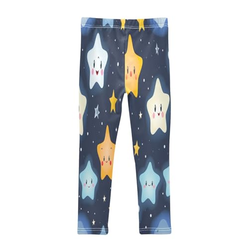 Toddler Girls Leggings Printed Yoga Pants Leggings Cartoon White Blue Start for Kids2