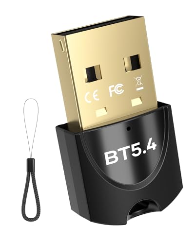 familaha Bluetooth 5.4 adapter för PC, USB Bluetooth Dongle, Bluetooth-minne för mus, tangentbord, hörlurar, mobiltelefon, surfplatta, kontroll, USB Bluetooth-adapter med Windows 11/10/8.1/7