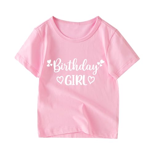 Image of Birthday Shirt Girls Toddler T-Shirts Unicorn Mermaid Birthday Tees Little Kids Top Outfit White Pink 2nd 3rd 4th 5th 6th 7th