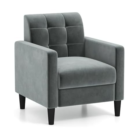 COSTWAY Velvet Accent Chair for Living Room Cover