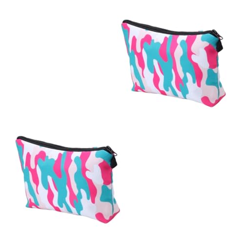 FRCOLOR 2 Unidades de Almacenamiento de Viaje con Cremallera Neceser para Hombre albóndigas poliéster Camuflaje Camuflaje Cepillo Organizador Miss Cuero Bolsa cosmética Maquillaje, A,