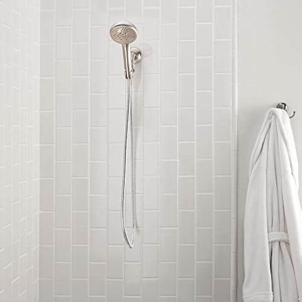 Moen 26558SRN Refresh Seis funciones 5.5 pulgadas Sprayhead cabezal de ducha de mano con Magnetix, resistente a manchas níquel cepillado