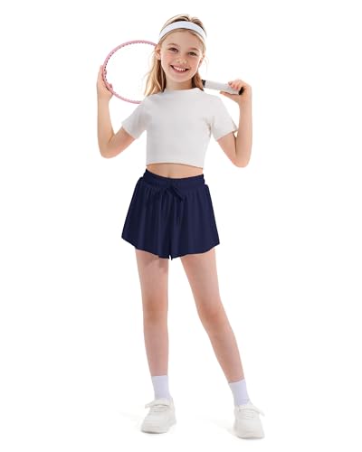 Image of Witwot Butterfly Shorts Girls, 2-in-1 Teen /Kids Girl Flowy Athletic Skort