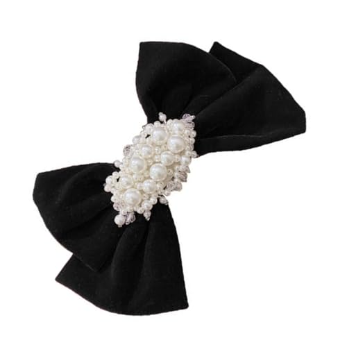 IWOWHERO 1�� �w�A�s�� ���� ribbon party hair clip cutegk �w�A�N���b�v�� �| �~�j �v���� ���傤���т̔����� �����傤���� �t�@�u���b�N Black
