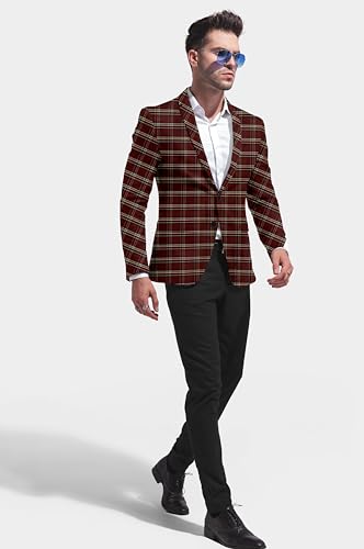 Elina fashion Men's Terry Rayon Spread Collar Jacket Suit Blazer for Christmas, Wedding Festival2