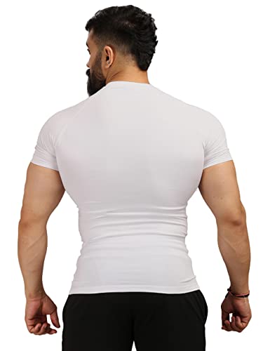 Image of FUAARK Men's Half Sleeve Compression T-Shirt - Athletic Base Layer for Fitness