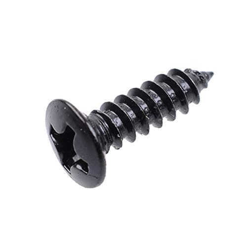 SAPHUE 3MM Electric Guitar Bass Pickguard Screws Pick Guards Scratch Plate Mounting Screws for Fender Strat ST Tele TL Stratocaster Telecaster Gibson LP Les Paul SG Guitar Pack of 50 (Black)