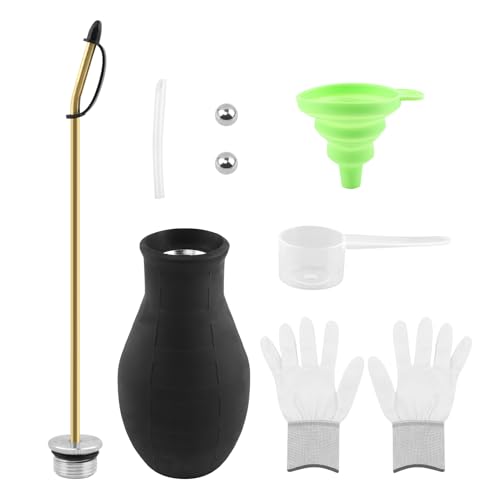 Powder Duster Earth Duster Powder Sprayer Garden Duster Applicator Dispenser with 1 Pair of Steel Balls Bulb Duster Sprayer for Home Organic Gardening Agricultural Supply