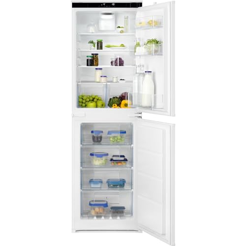 Zanussi 60 Series Fridge Freezer, Model ZNTN18ES5, TwinTech Technology, No Frost, 154/88 Litres Cooling & Freezer Capacity, 1772cm, FastFreeze, Multiflow, Stable Temperatures, White [Energy Class E]