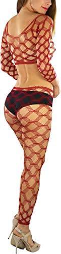Image of ToBeInStyle Women's Spandex Multi Net Fishnet Set Rave Novelty Party Crop Top & Tights