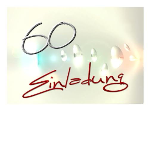 DigitalOase 2 Einladungskarten 60. Geburtstag MIT INNENTEXT 60. Jubiläum Geburtstagskarten 2 Klappkarten 2 Kuverts Format DIN A6#CRYSTAL