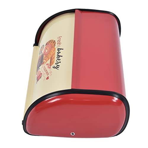 Panera de metal con tapa enrollable Qiilu color rojo para encimeras 2