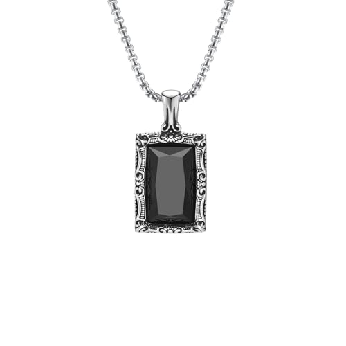 Collier pierre noire homme idéal pour parfaire un look rétro minimaliste au quotidien