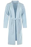 hajo Damen Bademantel mit Kimono Kragen Frottee 81018 621 hellblau, Größe:44-46