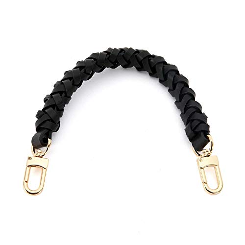 Senral Hand Carry Bag Strap Repacement Short Handle Handmade Genuine Leather Braided Handle for Neonoe Pochette Bucket Bag Short Top Handle Strap DIY Purse Strap