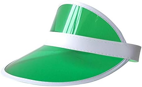 Clear Red Plastic Bigs Novelties Tennis Beach Colored Dealer's Visor Party Accessory Sun Hat (Green)