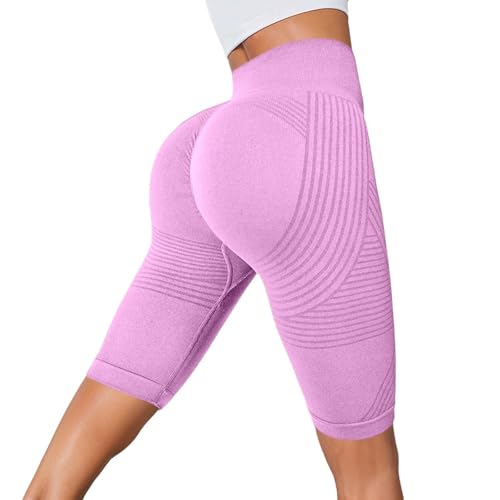 Legging sport vert rayé pour femme avec ceinture haute spéciale yoga