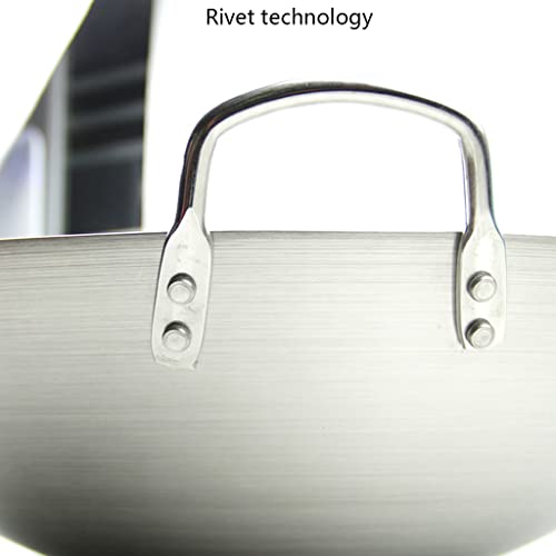 Wok de acero inoxidable no magnético con doble asa miniatura 5