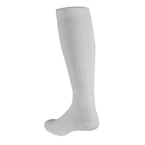 Image of Truform Compression Socks, 15-20 mmHg, Ladies Gym Socks, Knee High Over Calf Length, White, X-Large