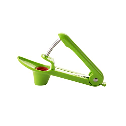 PRETYZOOM Stainless Steel Cherry Pitter Tool Squeeze Grip Device for Removing Pits From Fruits and Vegetables Green for Safe Cherry Preparation