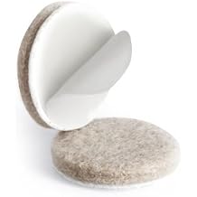 Slipstick CB013 1 Inch Round Heavy Duty Felt Pads with Long Lasting Adhesive 16 Pack Self Stick Floor Protector Sliders,Oatmeal
