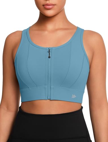 Image of Yvette Front Closure High Impact Sports Bra for Women | Cup Sizes A to DDD Up to 5XL, Sewn in Pads, No Underwire, Breathable Fabric Moisture-Wicking, Easy on and off, Full Coverage