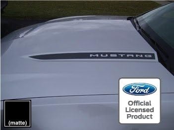 Vista 5 de Decal Mods Hood Spears Cowl compatible con Ford Mustang Stripe Graphic Decal Package – SSA Metallic Silver – CMS (se adapta a 2010-2012) [Juego de 2]