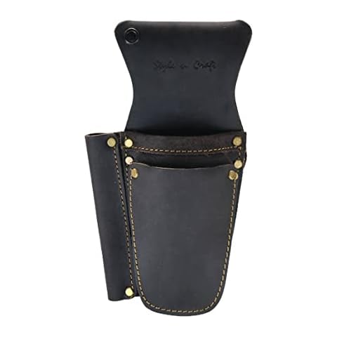 Style N Craft 70012-3 Pocket Dual Pliers & Single Tuna Spike Holder in Oiled Leather - Dark Brown Cover