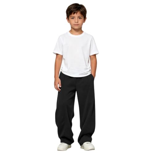 Boys Baggy Sweatpants Casual Fleece Straight Leg Sweat Pants With Pockets - image 4