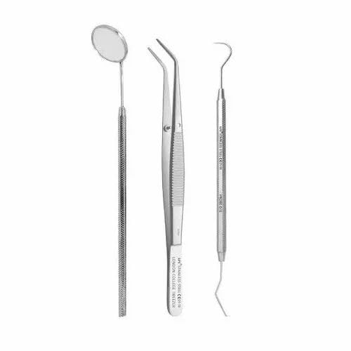 PMT Instrument Kit Pack Of 3 Piece (Mouth Mirror With Handle, Explorer, Tweezer) SET OF 4 PACK-image-40