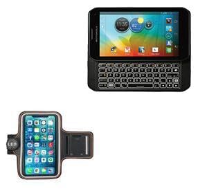 BoxWave Case Compatible with Motorola Photon Q 4G LTE - JogBrite Sports Armband, High Visibility Safety Light LED Runners Armband - Bold Orange