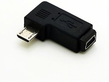 RML Left Angled 90 degree Micro USB Male to Mini USB Female Extension Adapter Conventer Cord Cable Connector