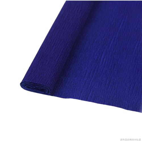 Crepe Paper Rolls Blue 70g - Colored Crinkle Craft Paper for Flower Making, Party Decor, DIY Crafting - Wrinkled Floral Streamers, Crimped Embossed Paper (Navy Blue)