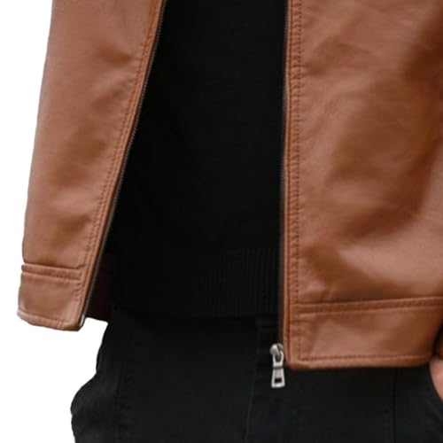 Chaqueta de cuero sintético vintage para hombre miniatura 5