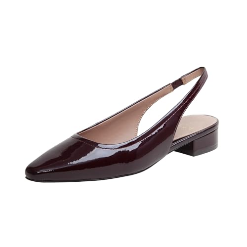 Linea Paolo - Cielo - Womens Leather Low Block Heel Slingback Pumps