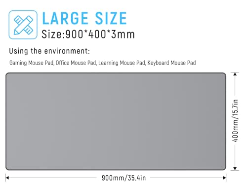 Image of JIALONG Desk Mat - Large Desk Pad, Gaming Mouse Pad, Office Desk Protector with Anti-slip Base, Anti-wear Personalized Design, Mousepad in Mid-Grey